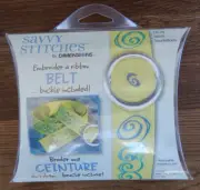 New Dimensions Savvy Stitches Embroidered Ribbon Belt Kit SWIRLS #73176 Green
