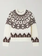 [FRAME] FRAME - Fair Isle Alpaca-blend Sweater - Cream - large large Cream