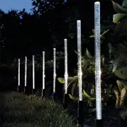 8-in-1 Set Lawn Light Solar LED Acrylic Bubble Stake Light -White