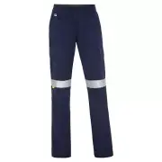 WS Workwear Womens Cargo Pants W/ Reflective tape Navy, Size 18