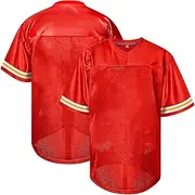 [Atonmore] Men Blank Plain Football Jersey, Adult Hip Hop Hipster Short Sleeve Mesh Pullover Shirts,Custom Uniforms for Party