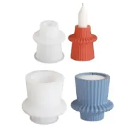 Striped Stand Molds Tealight Holder Molds for Candlestick Decorations