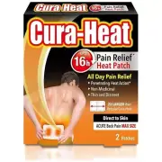 Cura-Heat 16h Pain Relief Heat Patch Acute Back Pain Max Size 2 Per Pack