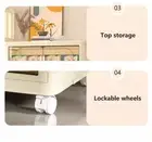 Folding Storage Cabinet 5 Tier Collapsible Bins with Wheels Space Saver