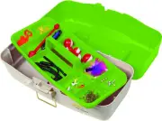 Plano Ready Set Fish On-Tray Tackle Box - Green/Tan - 500010