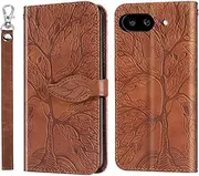 [CXTcase] for Google Pixel 9a Case PU Leather Folio Flip Cover with Card Slots, Magnetic Wallet Phone Case for Google Pixel 9a - Brown