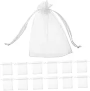 PRETYZOOM 60pcs Sheer Organza Drawstring Bags Bridemaids Candy Bags Party Favor Empty Organza Pouches Christmas Favor Hard Mesh Pouches Seams Jewelry Wedding Party Holiday Candy