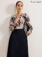Phase Eight Black Cosmos Silk Blouse (F71506) | $228