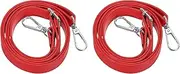[uxcell] Leather Purse Strap Replacement PU Crossbody Strap Adjustable Long with Gold Lobster Buckles, 51 Inch Fit for Handbags Shoulder Bag Accessories - Rectangle (2 Pack, Bright Red)
