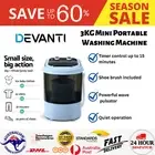 3KG Mini Portable Washing Machine Shoes Brush Wash Top Load Spin Camp Caravan