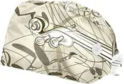 [FVQL] Scrub Caps Women, 2 Pieces Nurse Cap Bouffant Caps with Sweatband, Music Violin and Note Vintage
