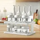 Spice Rack Set Spice Storage Holder 2 Layer Display Shelf Space Saving