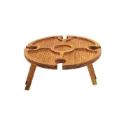 Outdoor Picnic Table Wooden Portable Folding Mini Wine Rack Picnic Table