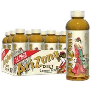 AriZona Zero Calorie Green Tea Ginseng 16oz Pack of 12 Natural Refreshing Drink