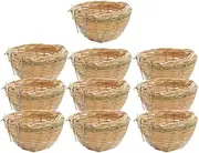 PETSOLA 10pcs Canary Nest Breeding Cage with Hanging Hook Pet Bird Rest Cave Handmade