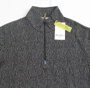 $205 New ROBERT GRAHAM Quarter Zip COSMIC Pullover Men SMALL S Charcoal Classic
