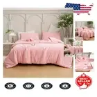 Luxurious Blush Light Pink King Size Down Alternative Comforter Set - All Season