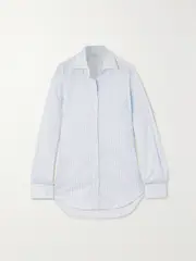 [Giuliva Heritage] Giuliva Heritage - + Net Sustain The Husband Striped Cotton-poplin Shirt - Light blue - IT40 IT 40 Blue