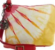 Anuschka Tie Dye Sunset Leather Top to Side Zip Crossbody Hand Painted NWT 7396