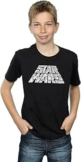 [Absolute Cult] Star Wars The Rise Of Skywalker Trooper Filled Logo Boys T-Shirt Black 7-8 Years