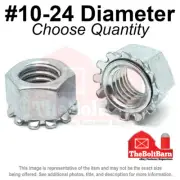 #10-24 K Lock Hex Lock Nuts Keps Zinc Plated COARSE Thread (Pick Quantity)