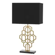 Axon Laser-Cut Base Black Gold Table Lamp