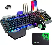 Wireless gaming Keyboard and Mouse Rainbow/RGB Backlit Rechargeable Keyboard