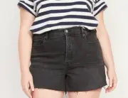Plus Size Higher High-Rise Secret Smooth Pockets Sky-Hi A-Line Cut Off, Size 28