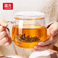 在飛比找momo購物網優惠-【FUGUANG 富光】雙層隔熱保溫玻璃杯（帶蓋）(茶水杯 