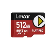 Lexar PLAY PRO microSDXC Express Card 512GB, microSDXC, high performance, microSD Express, up to 900MB/s read and 600MB/s write LMSXPS0512G-BNNNG
