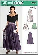 NewLook 6580 Misses' Sewing Pattern Circle Skirt, Size 8-10-12-14-16-18-20