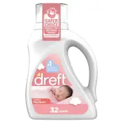 Dreft Newborn Baby Liquid Laundry Detergent, Sensitive Skin, Hypoallergenic, 32