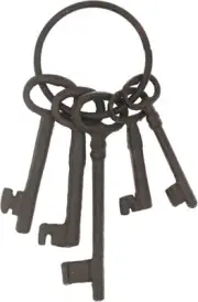 Hananona 8" Vintage Cast Iron Skeleton Key Ring Antique Style Small, Brown