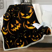 Halloween Scary Pumpkins Throw Blanket