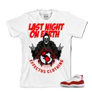 Tee to match Jordan Retro 11 Cherry Red. Last Night Tee.