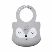 Tiny Twinkle - Silicone Roll-up Bib - Grey Fox