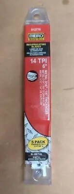 Mibro 5 Pack Reciprocating 6" Saw Blades 14 TPI Bimetal # 812770 Fits Most Saws