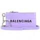 BALENCIAGA 巴黎世家 594548 鱷魚紋牛皮頸掛式卡片零錢包.粉紫