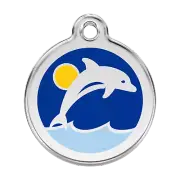 Dolphin Dog Cat Pet ID Tag Charm - Personalized - Red Dingo - Lifetime Guarantee