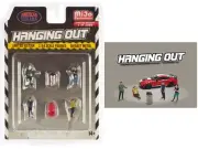 "Hanging Out" 6 pc Figure Set (4 Figures 1 Seat 1 Barrel) 1/64 Scale Models
