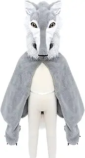 Great Pretenders - Woodland Wolf Cape, Size US 4-6 Headwear, Masks & Party Accessories, Multicolor, Unique (57565)