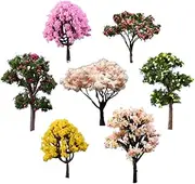 Miniature Tree Mixed Model Tree Miniature Scenery Tree for Fairy Garden Ornament Decor 7PCS Christmas Decorations