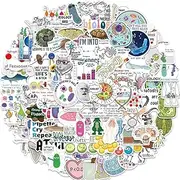 100Pcs Funny Biology Waterproof Stickers for Water Bottle & Laptop & Notebook, Cute Biology Stickers Pack for Teachers & Students, Funny Biology Gifts for Students, Teens, Adults, Decal (Biology)