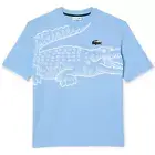 Men's SZ XL-Tall Lacoste loose fit Big Croc Blue white 100% cotton t-shirt