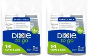 Dixie To Go 12oz Paper Coffee Cups 14ct w/ Lids – Hot Drink Disposable