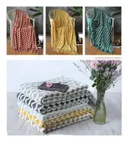 120*200cm Cozy Decorative Knit Woven Throw Blanket Sofa Throw Bed Throw Bed Blanket