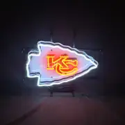 KC Chiefs Glass Neon Signs Bar Party Artwork Visual Wall Sign Custom 17"