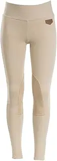[HORZE] Spirit Women's TAN Knee-Patch English Active Tights Show Breeches