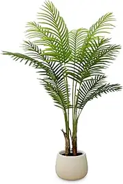 YUZU-SZ Large Artificial Areca Palm Tree 120cm,Tall Realistic Fake Plant with 10 Leaves, Indoor Faux Tree for Home & Office Decor, Potted Tropical Greenery
