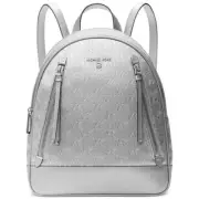 Michael Kors Small Brooklyn Monogram Backpack Silver